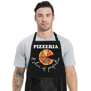 Pizza Kitchen Apron Pizza Maker Gifts Pizzeria a Slice Of Perfection Pizzeria Apron With Pocket For Chef Men Women (PIZZERIA perfection AP)