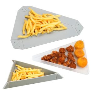 Folding Pizza Storage Container - Reusable Pizza Container for Leftover Pizza, Gray