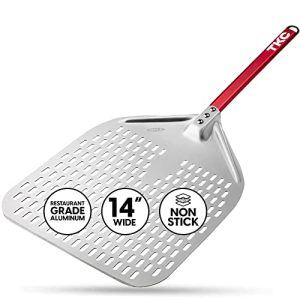 Perforated Pizza Peel 14 Inch - Lightweight Non-Stick