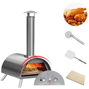 Go-Trio Outdoor Pizza Oven: Stainless Steel Wood Pellet Pizza Maker for Perfect Crispy Crusts