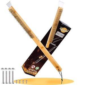 Robust Pizza Oven Brush with Scraper - Long Wooden