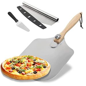 Aluminum Pizza Peel with Foldable Wooden Handle