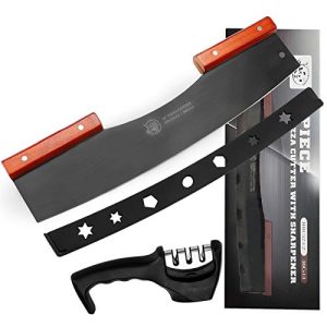 16" Pizza Cutter Rocker with Built-in Knife Sharpener