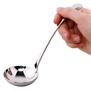 Mirror Finish Stainless Steel Soup Ladle Set: Durable