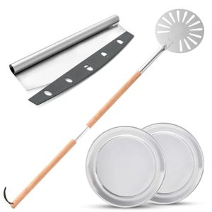 5-Star Pizza Kit: Perforated Pizza Peel, Stainless Steel