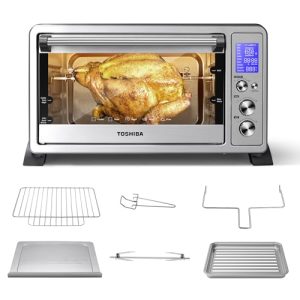 6-Slice Convection Toaster Oven Countertop: All-in-One Cooking Solution with Rotisserie, Pizza Function, and 6 Accessories