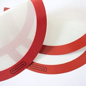 Red Silicone Pizza Baking Mat Set - 12 Inch, Non-Stick, Professional Grade