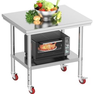 Stainless Steel Work Table with Wheels: Versatile Prep