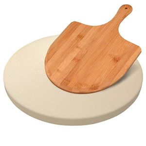 13-Inch Round Pizza Stone Set: Durable Baking Stone with Free Peel Paddle