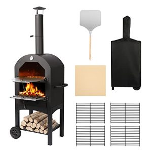 Heat Up Your Outdoor Cooking: Large Wood-Fired Pizza Oven with Ceramic Stone