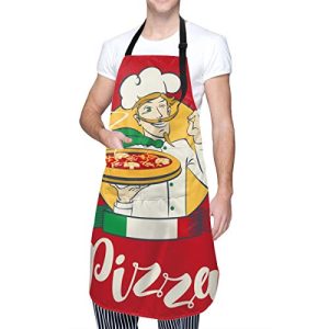 Cartoon Pizza Chef Waterproof Apron for Adults