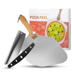 Premium Aluminum Pizza Peel with Cutter Rocker
