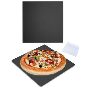 Crispy Crust Delight: 12”x12” Black Ceramic Pizza
