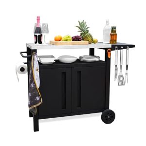 Modular Outdoor Grill Cart with Stainless Steel Top