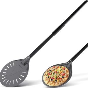 Non-Slip Perforated Pizza Peel with Detachable Handle
