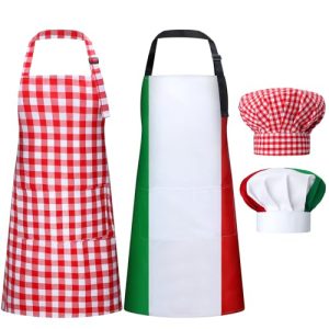 Italian Chef Hat and Apron Set - Authentic Costume
