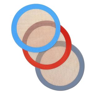 Non-Stick Round Silicone Baking Mats - Set of 3 Reusable Mats for Cake Pans, Pizza, and More