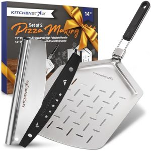 Rocking Pizza Cutter & Stainless Steel Peel Set