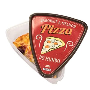 🍕 Pizza Slice Container Storage with Lids - Set of 6 Stackable Plastic Packs