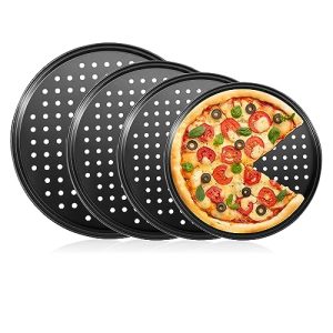 Perforated Pizza Pan Set - Evenly Baked Crusts Every Time