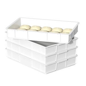 Dough Proofing Box Set - Commercial Stackable Pizza Dough Trays (4-Pack)