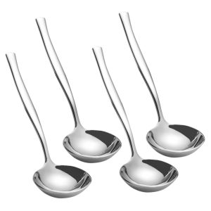 Effortlessly Serve with Style: 4-Piece Stainless Steel