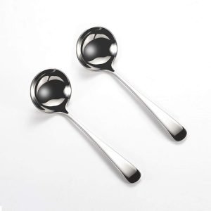 Stainless Steel Soup Ladles Set - Durable 7.6" Round