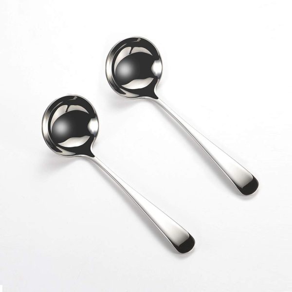 Stainless Steel Soup Ladles Set - Durable 7.6" Round