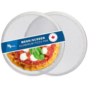 14 Inch Pizza Screen 2 Pack: Seamless Rim for Crispy Crusts