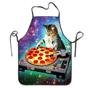 Waterproof Pizza Cat Apron - Fun Kitchen Bib Apron for Pizza Lovers