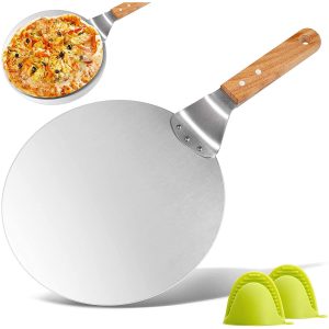 Premium Stainless Steel Pizza Peel with Wooden