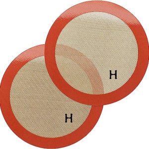 Round Silicone Baking Mats 12 Inch Set of 2 by Hiziro - Non-Stick Liners for Pizza Pans, Cake Pans, and Air Fryers