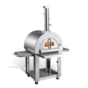 Portable 22" Outdoor Pizza Oven: Wood Fired Grill for Backyard BBQs