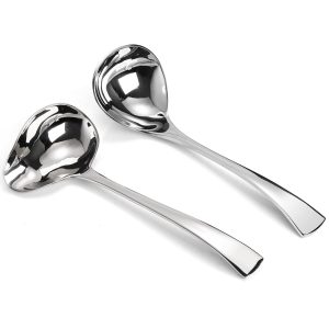 Pizza Stainless Steel Set of 2 Gravy and Sauce Ladles with Drizzle Spout 🥄🍲