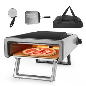 Portable Gas Pizza Oven - Quick Heating with Foldable Stand