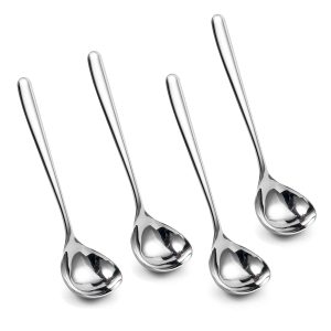Steel Small Serving Ladles - Set of 4, 8-Inch Long