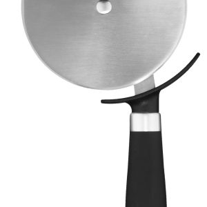 Sleek Black/Stainless Barrell Handle Pizza Cutter