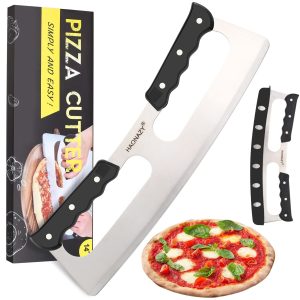 14-Inch Sharp Pizza Cutter Rocker with Double Handles