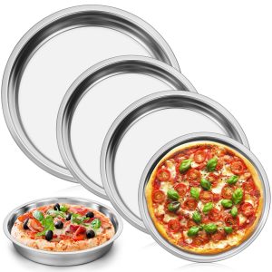 Perfectly Sized Stainless Steel Pizza Pan Set - Bake
