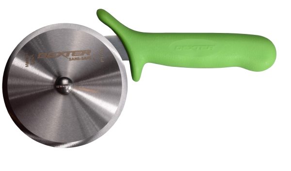 Stain-Free High-Carbon Steel Pizza Cutter with Green Handle