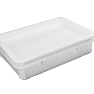 Stackable pizza dough proofing box made from durable PP material, perfect for proofing pizza, bread, or pastries in the kitchen. Comes with a securely sealed lid to maintain warmth and prevent leaks.