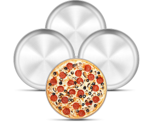 Stainless Steel 12-Inch Pizza Trays with Even Heat Distribution – Ideal for Baking, Roasting, and Serving