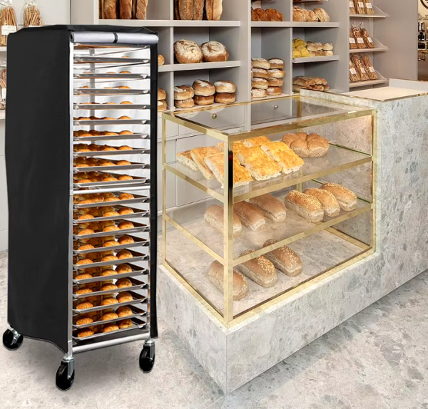 Waterproof Commercial Baker's Rack Cover with PVC Window – Ideal for Outdoor Protection & Oxidation Prevention