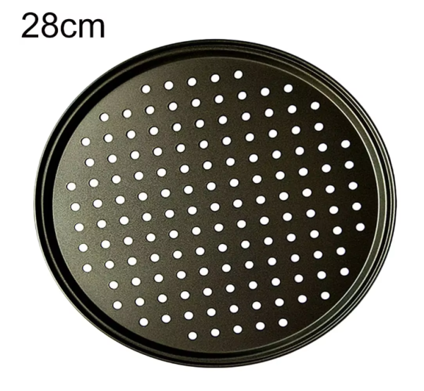 Non-Stick Carbon Steel Pizza Pan with Vent Holes for Crisp Crusts – Perfect for Thin Crust Pizza - Image 3