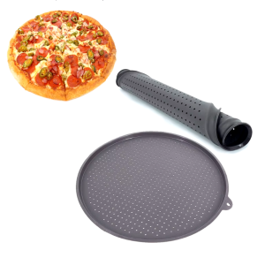Round Silicone Pizza Pan with Perforated Airflow Design – Perfect for Crispier Crusts